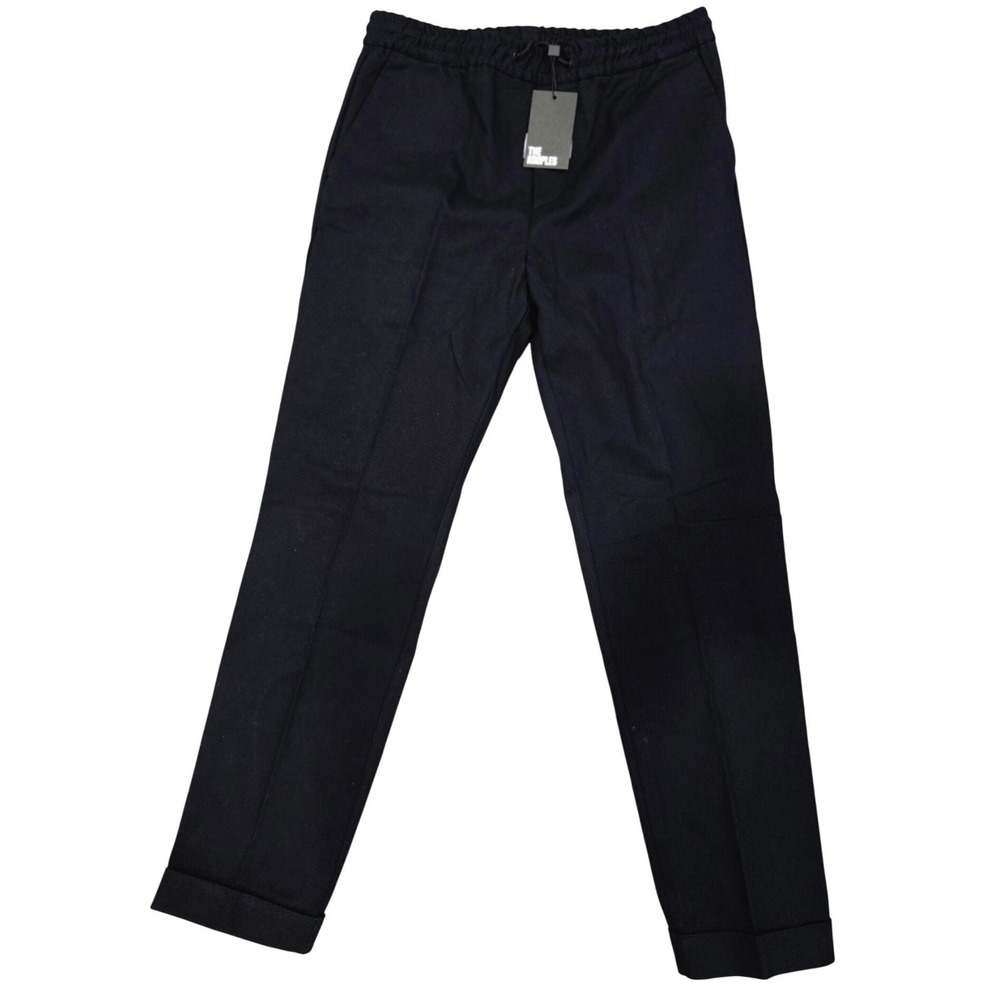 The Kooples Navy Blue Drawstring Jogger Trousers HPAN27111K Size 42 NEW